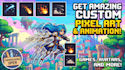 create professoinal pixel art character, pixel animation, pixel background,