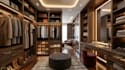 design walk in closet ,wardrobe, vanity 3d rendering