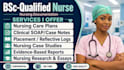 write professional nursing care plans, logs, and case notes