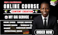 create elearning online course curriculum, content, and training manuals and ppt
