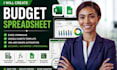 do budget spreadsheet, excel fomulas, googlesheet template with vba and macro