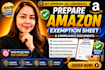 prepare amazon safety data sheet, hazmat exemption sheet and compliance document