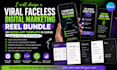 design viral faceless digital marketing reel bundle, notes app template in canva