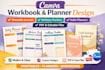design canva workbook, printable planner, journal and wellness tracker