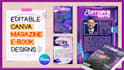 design professional magazine in canva