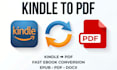 convert kindle book to PDF, epub or docx professionally