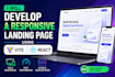 develop a responsive landing page using vite react