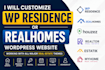 customize wp residence or realhomes wordpress website