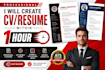 create a modern professional resume or CV design