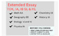 do physics, biology, chemistry, geo and ess ia and ee sl and hl