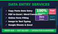 do accurate data entry and copy paste