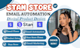 setup and design digital product for stan store, stan store automation