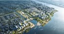 design large scale urban masterplan waterfront smartcity render site plan layout