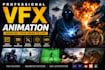 do professional vfx compositing, fire explosions, chroma key, and video cleanup