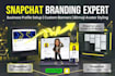 do snapchat business profile setup, cover design, and bitmoji avatar branding