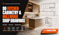 do kitchen cabinetry casework millwork shop drawing autocad
