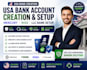 do USA bank creation, mercury wise setup and llc bank setup