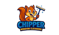 design squirrel character window cleaning logo