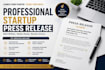 write a professional startup launch press release