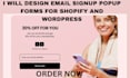 design email signup popup forms for shopify and wordpress