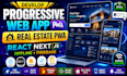 develop progressive web app pwa, real estate pwa, react next js offline firebase