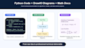 create technical docs with python snippets diagrams and math
