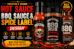 design creative spice, hot sauce  BBQ label designs