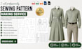 create custom clothing sewing patterns and size grading for your garment in pdf