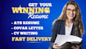 write a professional ats resume, cover letter