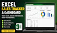 develop excel sales tracker and dashboard