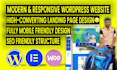 design responsive wordpress elementor portfolio, business, landing page website