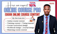 create online course content, training content, curriculum, ebook online course