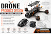 drone product design, uav cad, drone enclosure, fpv drone frame, camera housing