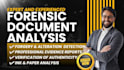 do forensic document analysis for forgery and alteration detection, report