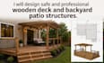 design professional and safe wooden deck and backyard patio structures