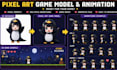 do custom pixel art character sprite, spritesheet animation and game assets