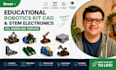 educational robotics kit cad, stem electronics stl modeling service