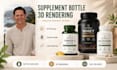 create 3d supplement bottle mockup and rendering for amazon