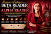 romance beta reader, fantasy beta reader, and alpha reader