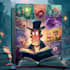 do a cartoon book cover illustration