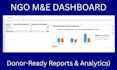 create ngo m and e dashboard in excel for donors
