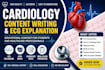 create medical cardiology educational content, ecg, echo