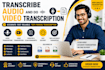 transcribe audio and do video transcription
