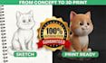 do premium character modeling for flawless 3d printing from sketch images