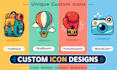 design a modern mobile app icon logo for ios and android