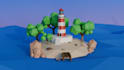 create low poly 3d environment and props in blender