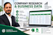 research companies and build a business database