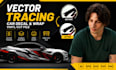 vector tracing for vehicle wrap, car decal vector, vinyl cut file