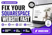 fix squarespace website design, edit squarespace website, squarespace redesign