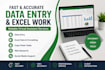 data entry, excel work and virtual assistant tasks